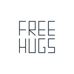 Free hugs isolated line icon on white background