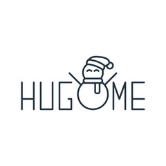 hug me isolated line icon on white background