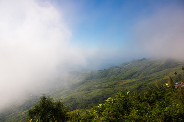 beautiful landscape with mountains and mist at Phu Thap Boek