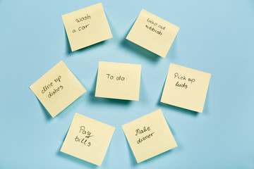 Blue Monday! - The most depression day of the Year. Yellow sticky stickers notes post-it. - 133314588