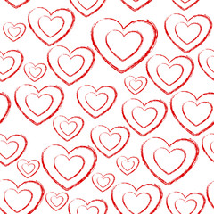 Fototapeta na wymiar doodle seamless pattern of hearts