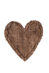 Vintage heart with linen thread.