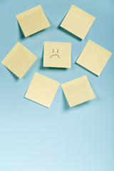 Blue Monday! - The most depression day of the Year. Yellow sticky stickers notes post-it. - 133315320