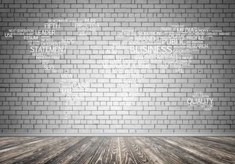 World map in typography