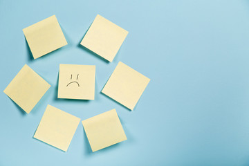 Blue Monday! - The most depression day of the Year. Yellow sticky stickers notes post-it. - 133315570