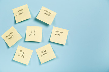 Blue Monday! - The most depression day of the Year. Yellow sticky stickers notes post-it. - 133315593