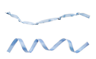 Isolated striped ribbon in a marine style