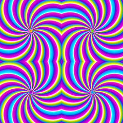 Perpetual motion of  rainbow. Spin illusion. Seamless pattern.