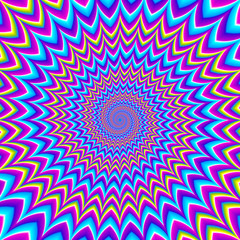 The pulsing spirals. Motion illusion.