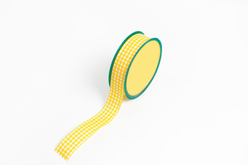 satin ribbon rolls isolated on white background