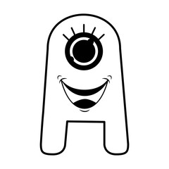 monster comic character icon vector illustration design