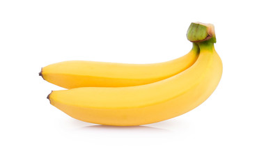 Two Bananas. Ripe Banana fruits isolated on white background. He
