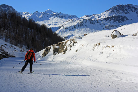 Ski de randonnée à Val-d'Isère en Savoie, France