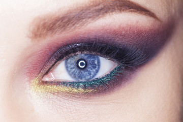 Obraz premium female eye evening makeup young beautiful girl brash image