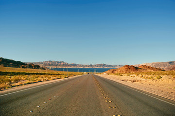 Road from Lake Mead near Hoover Dam