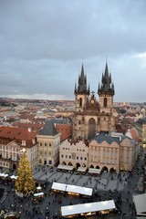 Obraz premium Architecture from Prague in Christmas and cloudy sky