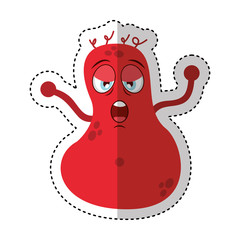 bacterium comic character icon vector illustration design
