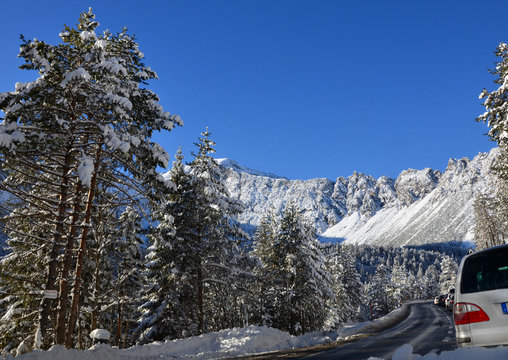 Traffic Jam on the Fernpass, between Austria and Germany