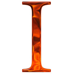 Uppercase letter I - the extruded of glass with pattern flame, i