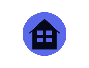 Vector flat modern house building icon