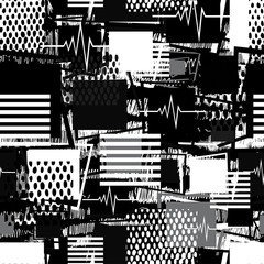 Abstract seamless pattern for girls,boys,sportswear, clothes. Creative vector background with square, stripes, dots, lines.Funny wallpaper for textile and fabric. Fashion style. Colorful bright.