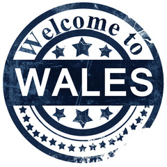 Wales stamp on white background