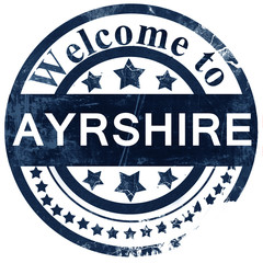 Ayrshire stamp on white background