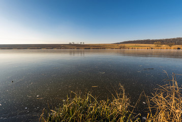 Lake Deseda (Hungary) in winter sunshine