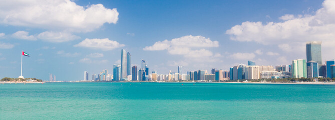 Naklejka na ściany i meble Abu Dhabi city skyline, United Arab Emirates.