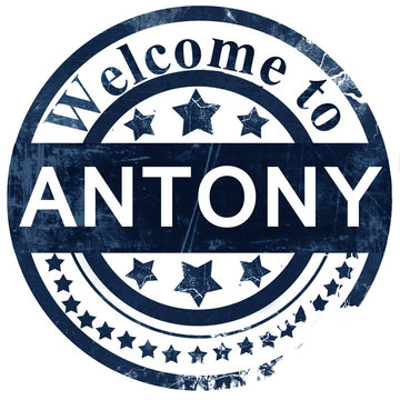 antony stamp on white background