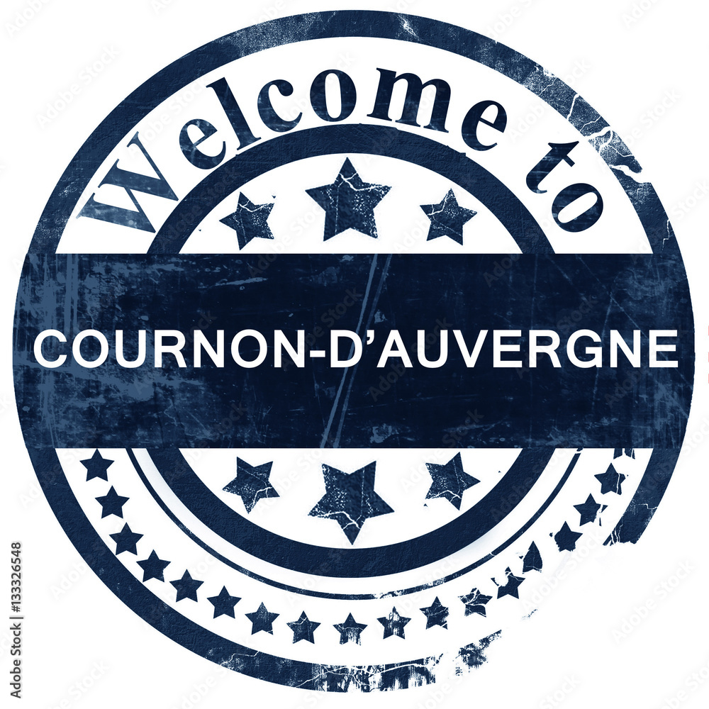 Wall mural cournon d'auvergne stamp on white background