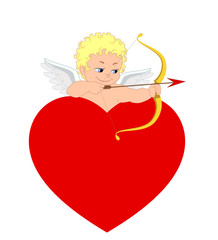 Obraz premium The cupid and heart for Valentine's Day or wedding