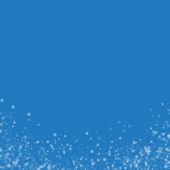 Fototapeta na wymiar Beautiful snowfall. Abstract bottom on blue background. Vector illustration.