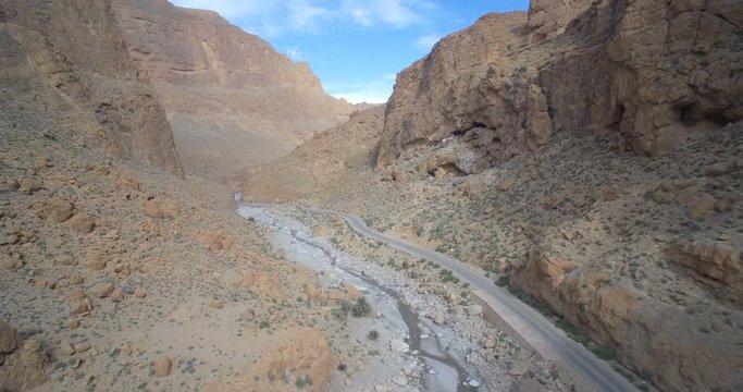 Aerial, Gorges Du Todra, Todra Gorge, Morocco. Ungraded Material