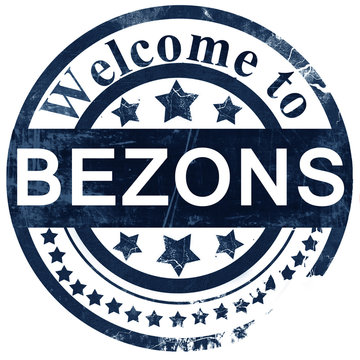bezons stamp on white background