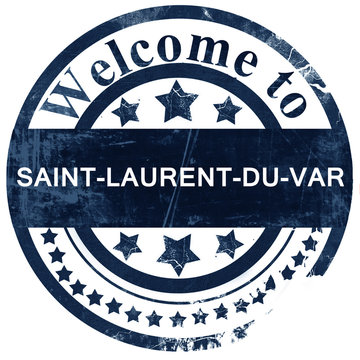 saint-laurent-du-var stamp on white background