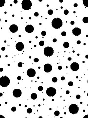 Seamless pattern with sprayed droplets. Ink and brush. Abstract. Hand drawn. Vector illustration.