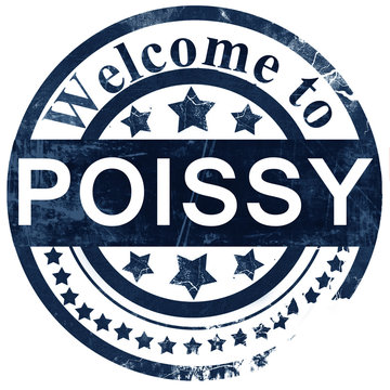 poissy stamp on white background