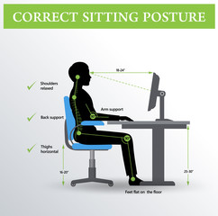 Ergonomics. Correct sitting posture