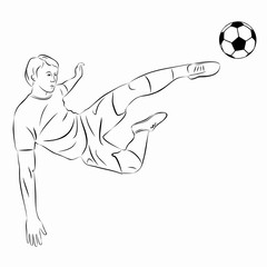 Silhouette of soccer player, vector draw