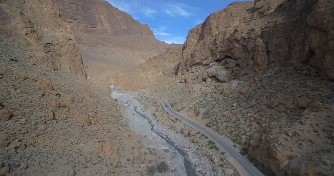 Aerial, Gorges Du Todra, Todra Gorge, Morocco. Ungraded Material
