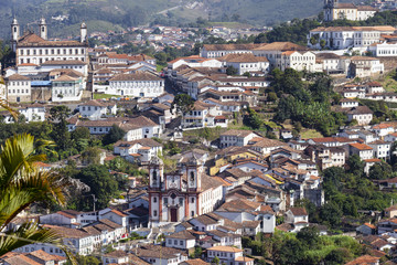 Fototapeta premium View of the unesco world heritage city of Ouro Preto in Minas Ge