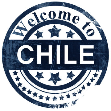 Chile stamp on white background