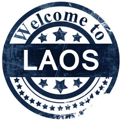 laos stamp on white background