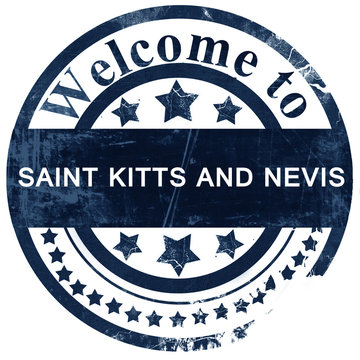 Saint kitts and nevis stamp on white background