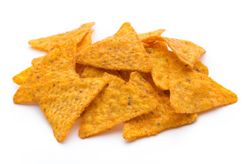 Fototapeta premium Nachos chips, isolated on white background.