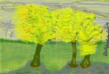 Autumn Trees ala Van Gogh  O181