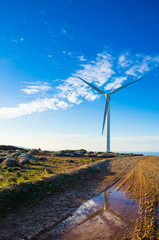 Wind turbines at a wind farm, Crete, Greece