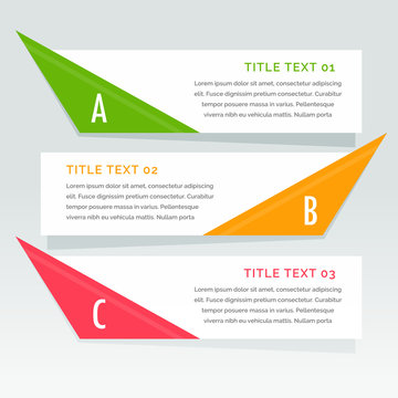 three steps infographic options banner