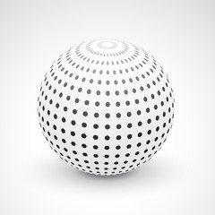 3d sphere made with black dots